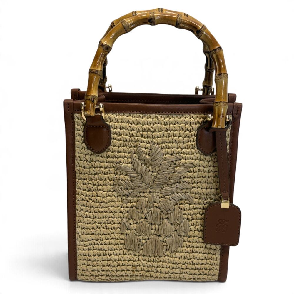Tommy Bahama Women's Tote Bag, North South Paper Raffia Travel Purse Handbag Tan